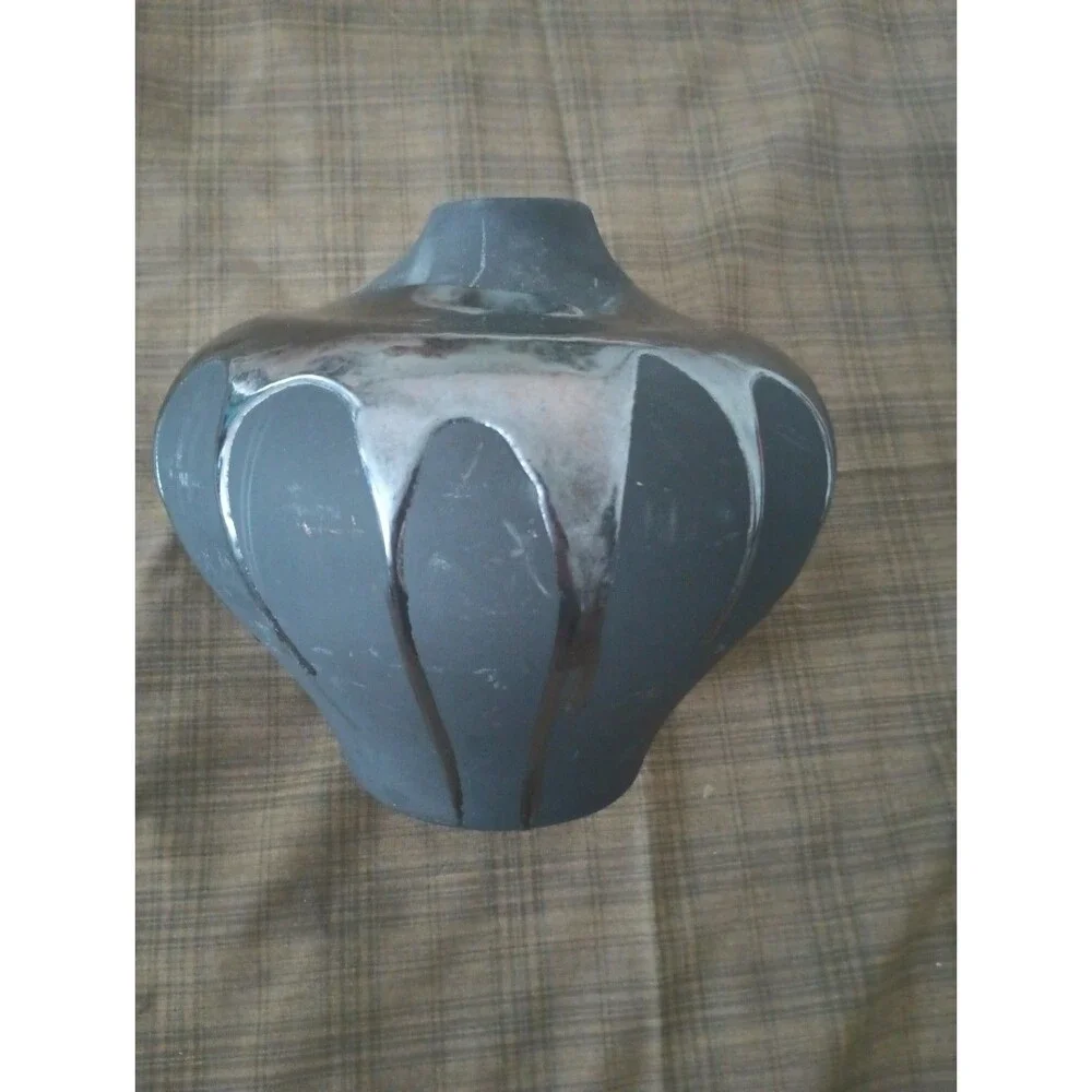 Vintage Haeger Vase Retro 1989  Glossy Lava  Raku  Collection Vase